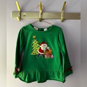 B.T. Kids Green Santa Top Size 5